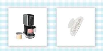 a ninja creami ice cream maker next to a white claw clip that says bride on it in rhinestones