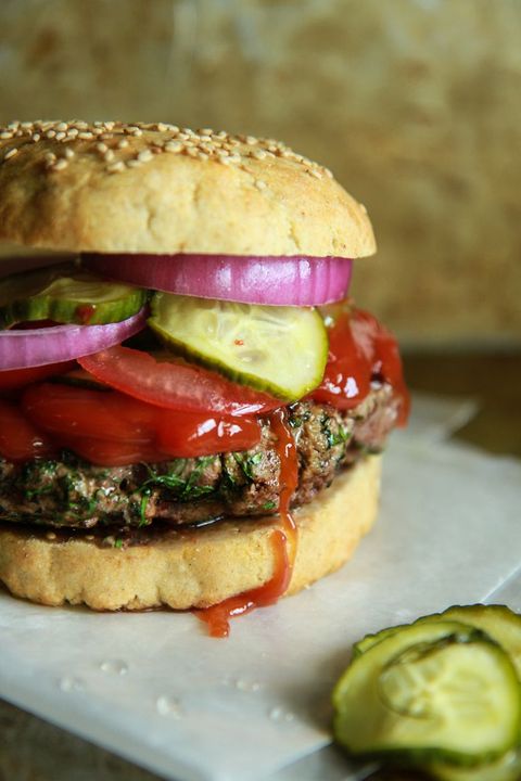 best burger toppings sweet onion chili ketchup pickles