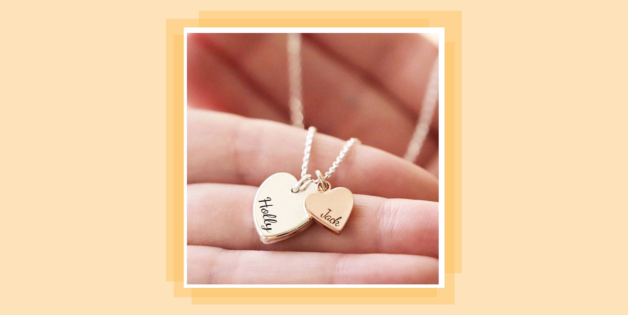 Personalized Mothers Heart Necklace with Birthstones – Be Monogrammed