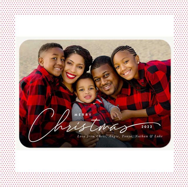 best christmas cards  joy multiimage holiday card and scripted sentiments photo card