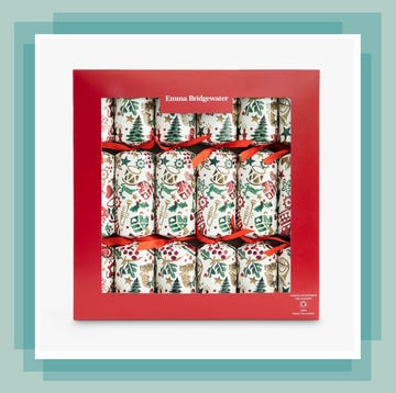 best Christmas crackers a red box containing christmas crackers in a traditional festive print