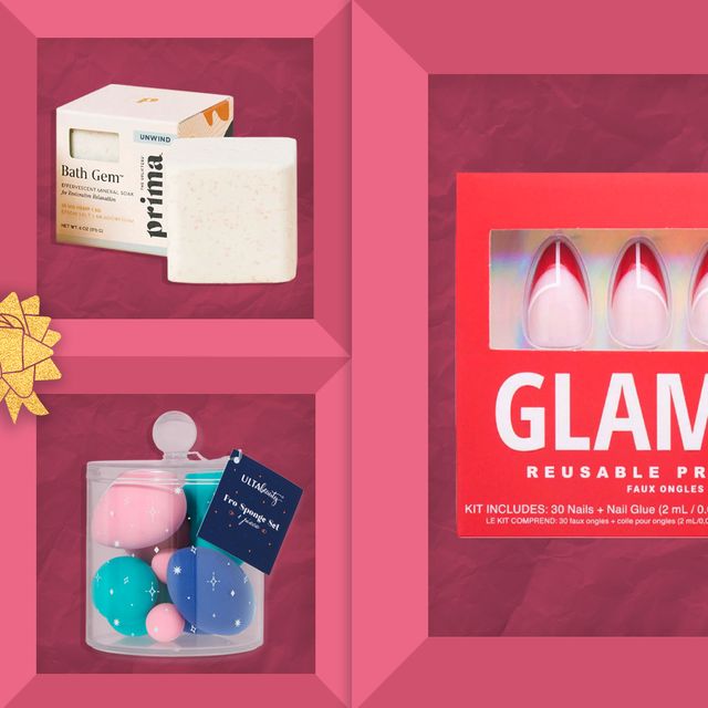 best beauty gifts including first class beauty lash and brow sets, beauty blenders, bath gems, reusable press on nails, and more