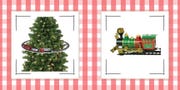 christmas train set going around the tree and an engine