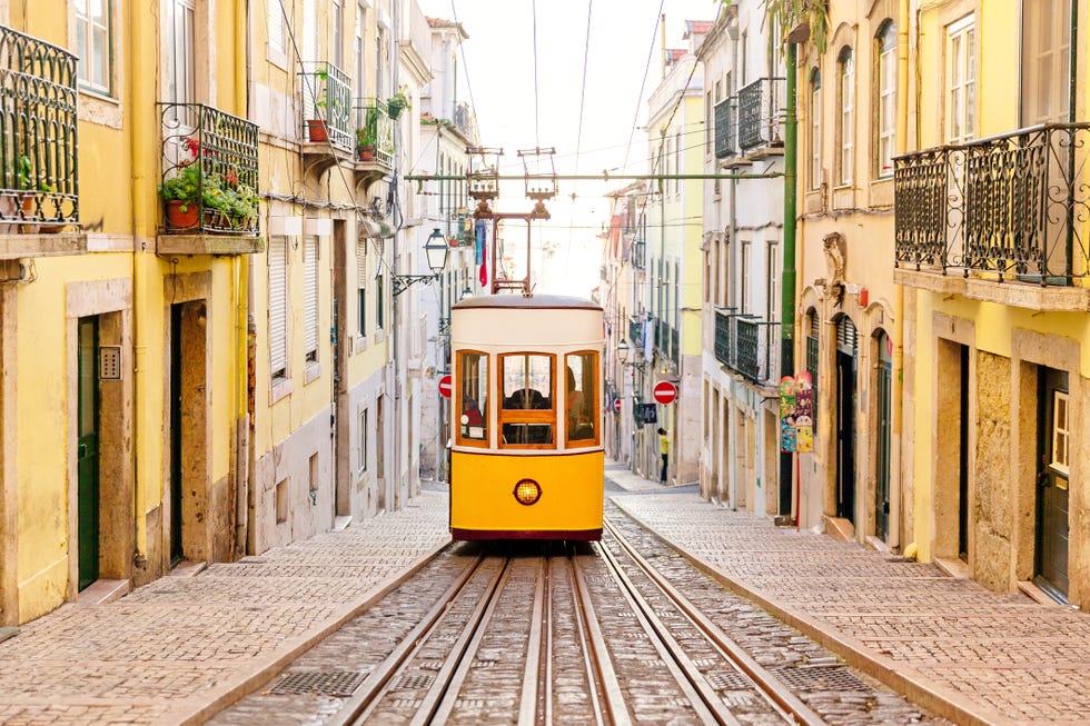 a trolley on a street