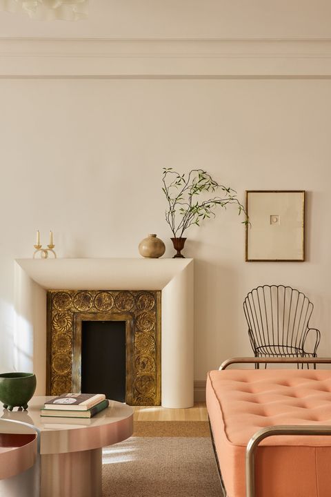 peach and cream contemporary living rooms