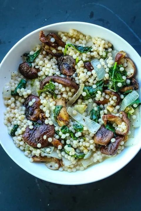 best couscous recipes creamy couscous with mushrooms and kale