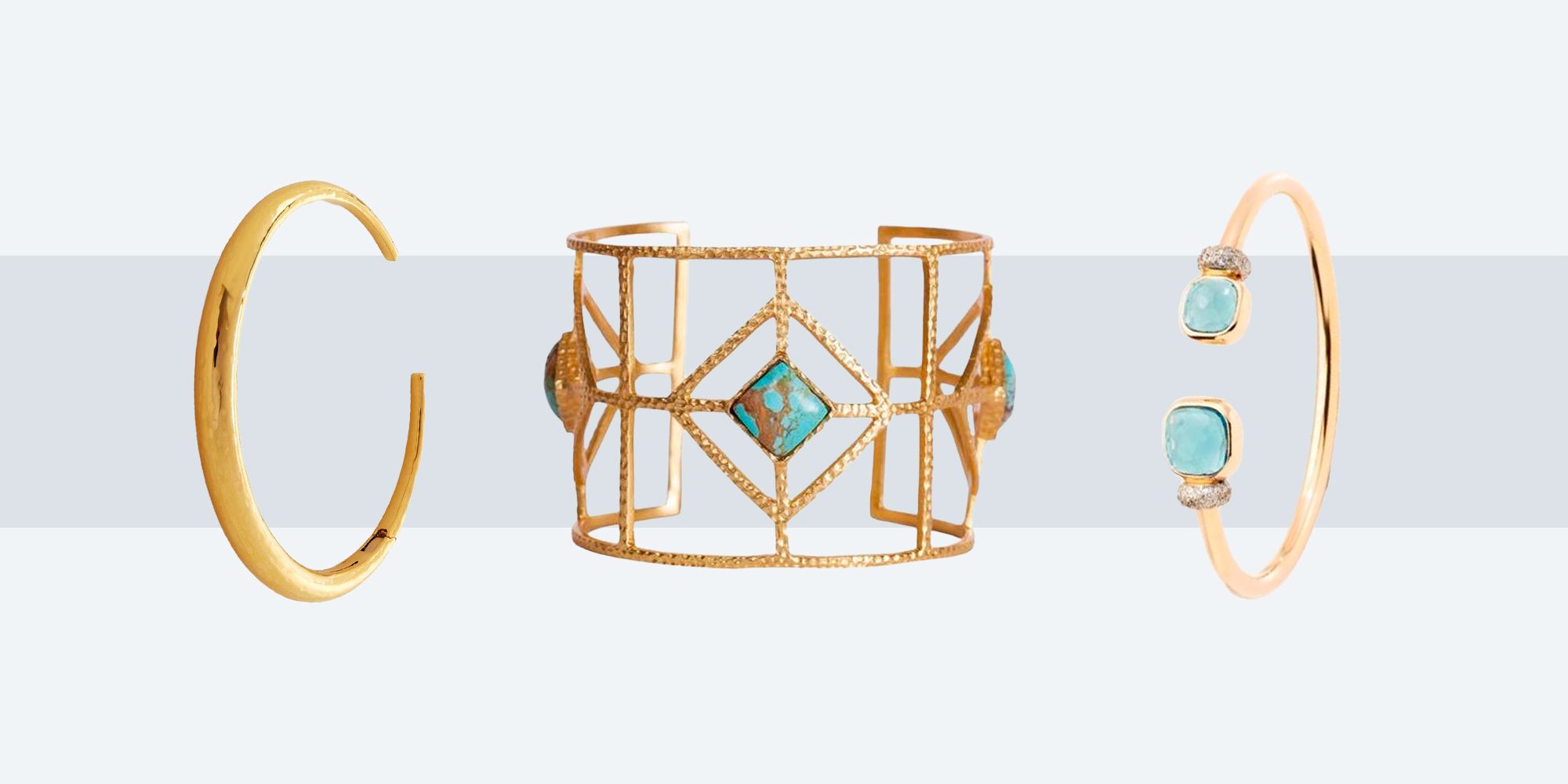 Buy SOHI Women's Embellished Cluster Cuff Bracelet - Silver & Gold |  Shoppers Stop