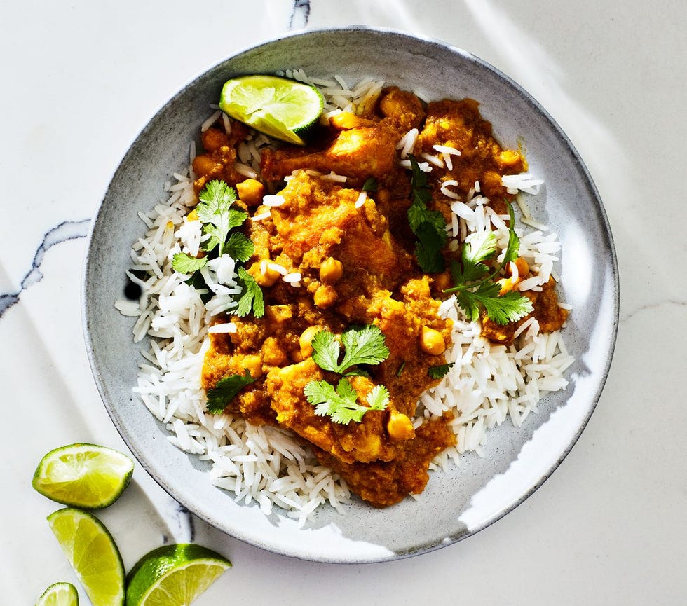 banana chicken curry over white rice