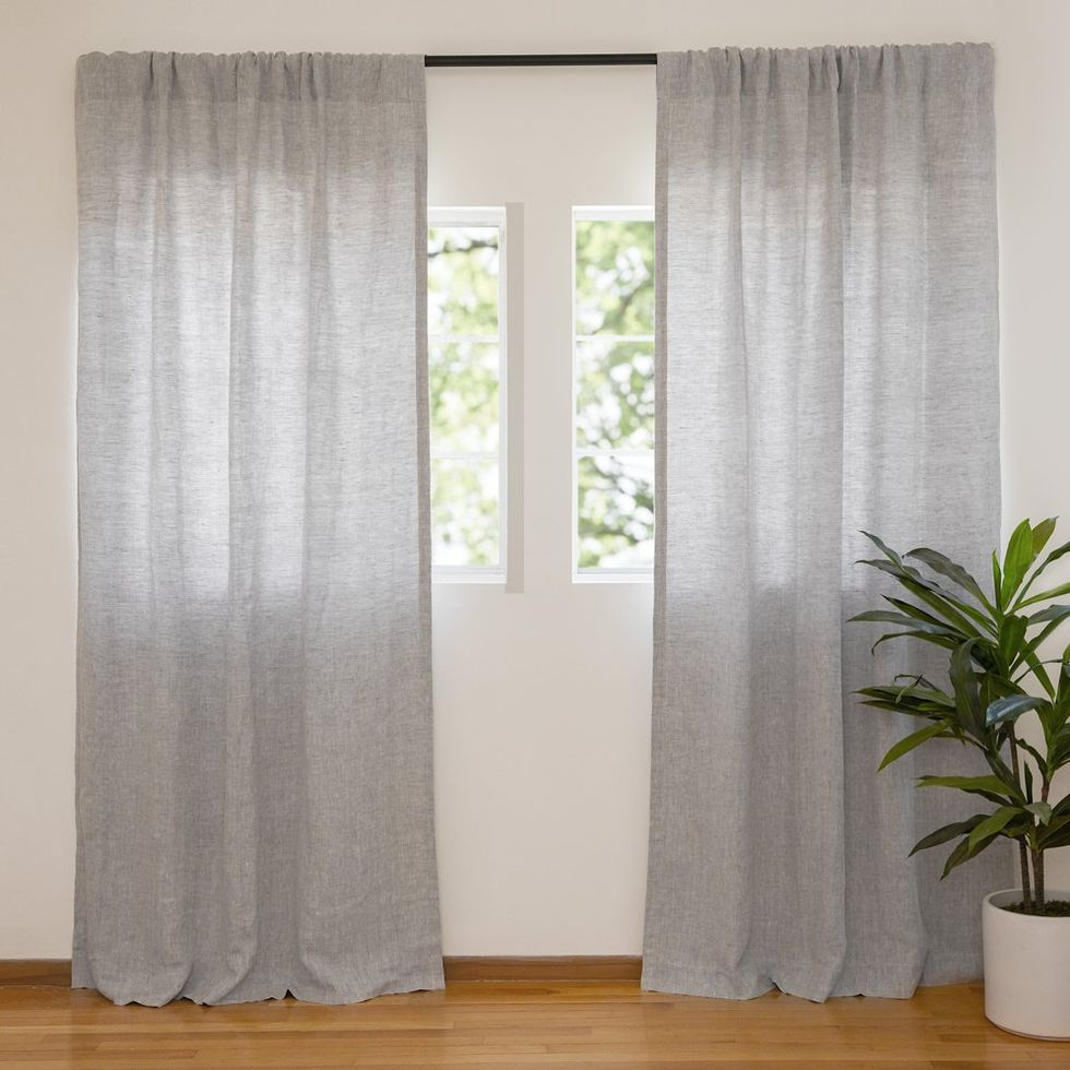 washed linen curtain parachute