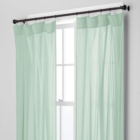 the company store chambray voile yarn dyed ring top window curtain