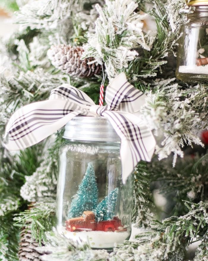 DIY Christmas Ornament: Spice Jar Snow Globe - A Pop of Pretty