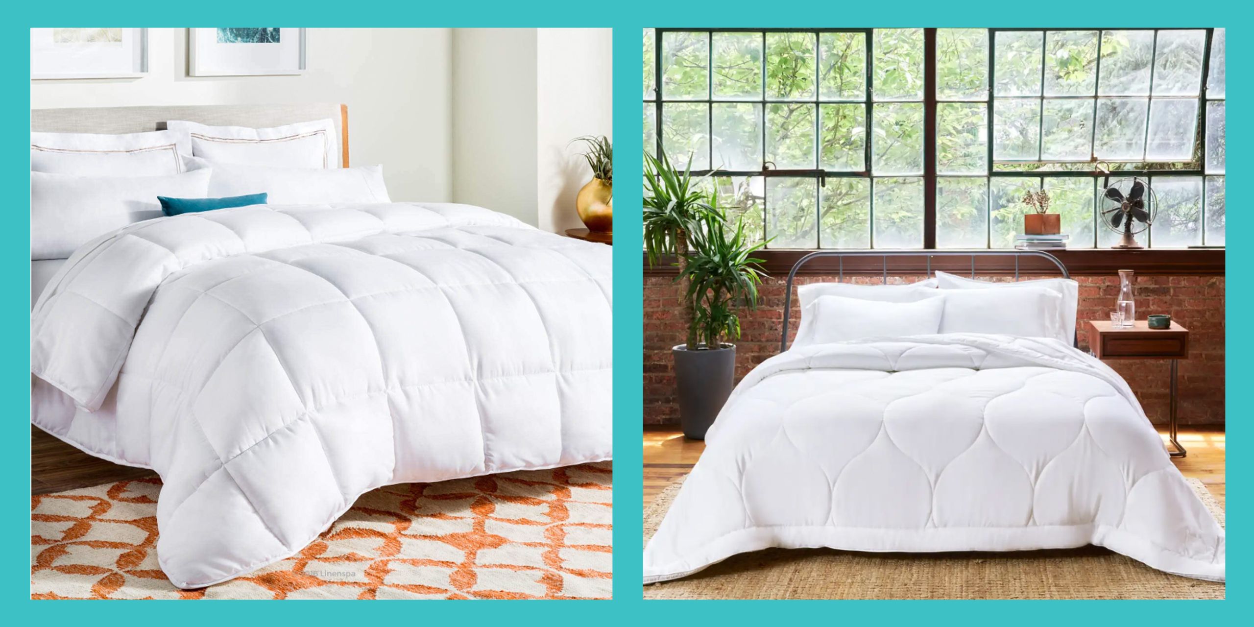 Linenspa LS70CKMICO All-Season White Down Alternative Quilted Comforter - Corner