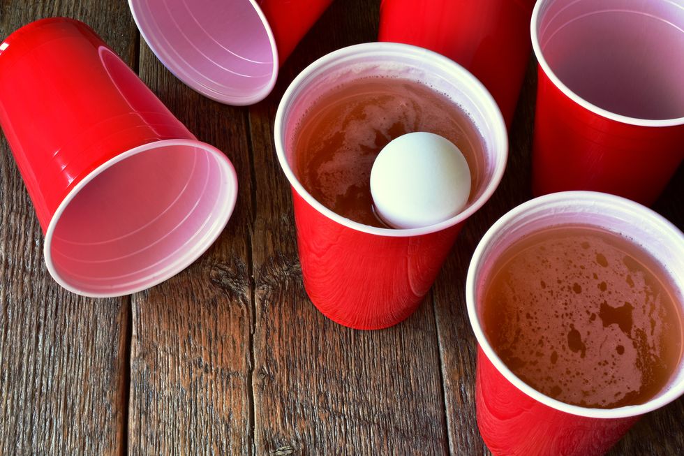 some red cups containing drink