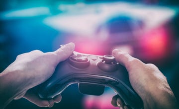 Gaming game play video on tv or monitor. Gamer concept.