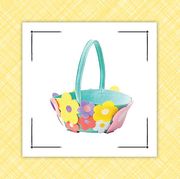 felt floral easter basket and wicker bunny easter basket