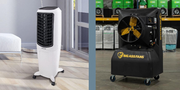 honeywell indoor portable evaporative air cooler with fan, big ass fans cool space 350