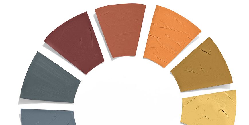 a paint palette of fall colors