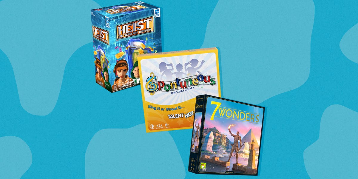 heist, spontuneous, and 7 wonders board games