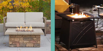 sedona fire pit table, bali outdoors gas firepit table
