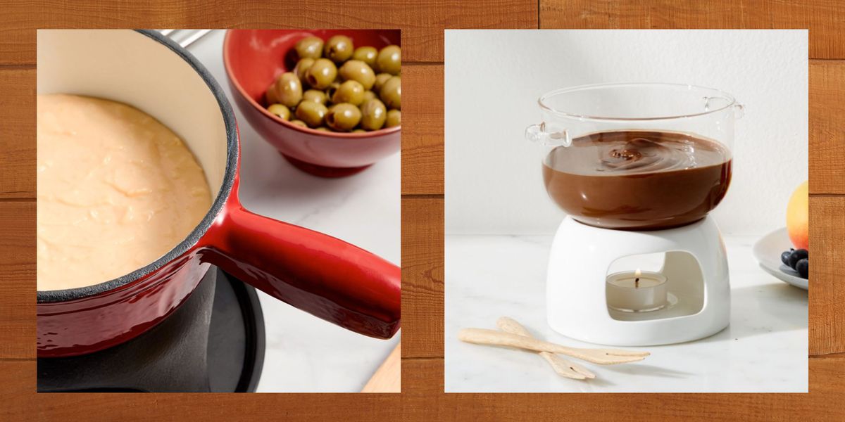 best fondue pot vonshef swiss cast iron fondue set crate and barrel glass ceramic fondue set