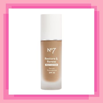 bottle of foundation with white lid