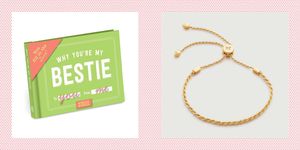 best friend christmas gifts  why you're my bestie fill in the blank book and corda fine chain friendship bracelet