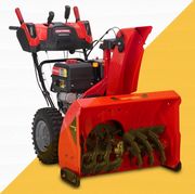 two stage self propelled gas snow blower with push button electric start