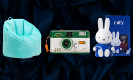 big joe milano bean bag chair, snoopy camera, miffy bluetooth speaker