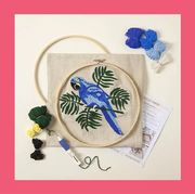 best gifts for crafters  birth month bird punch needle pillow kit and i just wanna stay home and craft tee
