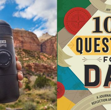 a portable espresso machine and guided journal are two good housekeeping picks for the best gifts for dads