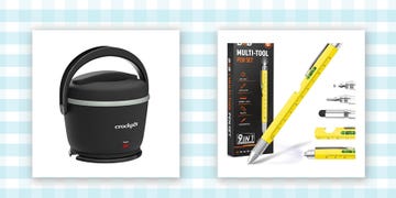 a small black crock pot and a yellow pen tool