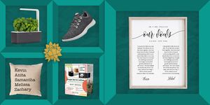 best gifts for you wife such as sneakers, custom pillow covers with family member names, single serve latte kits, herb garden kits, vow wall art, and more