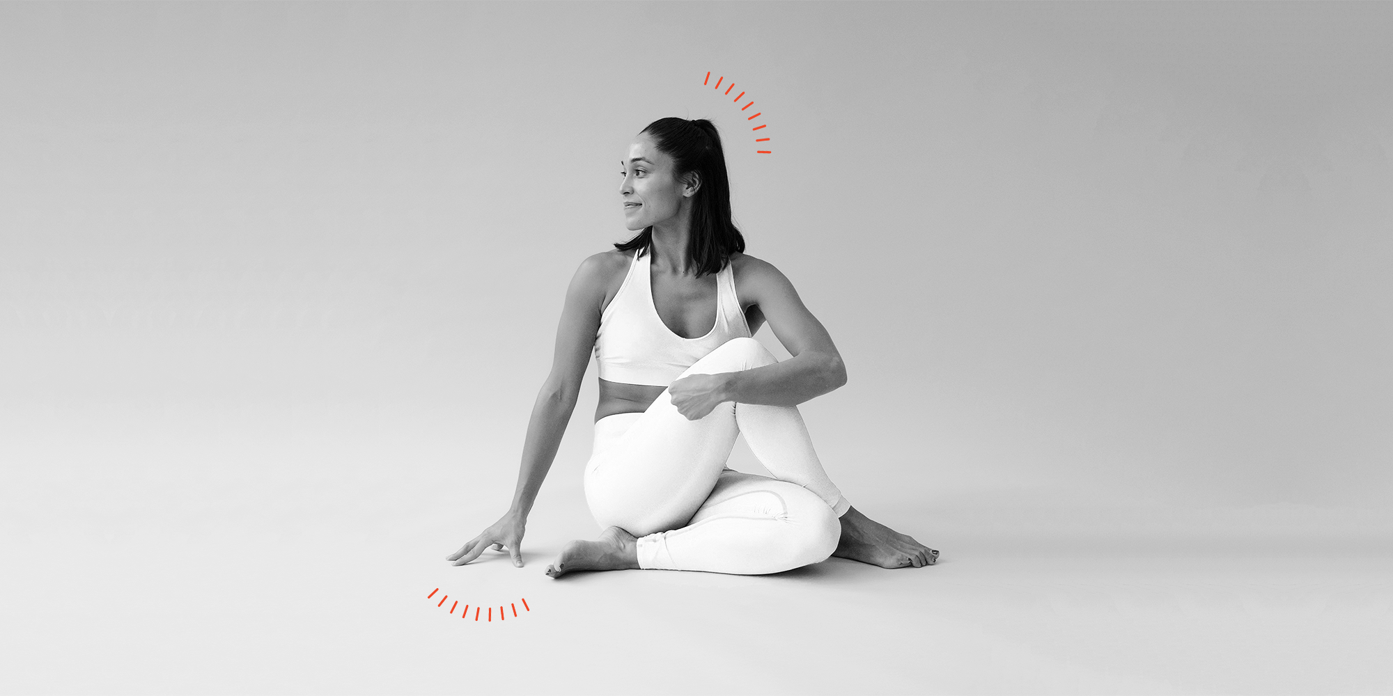 Fit black woman practicing yoga sitting with legs crossed Stock Photo by  DC_Studio