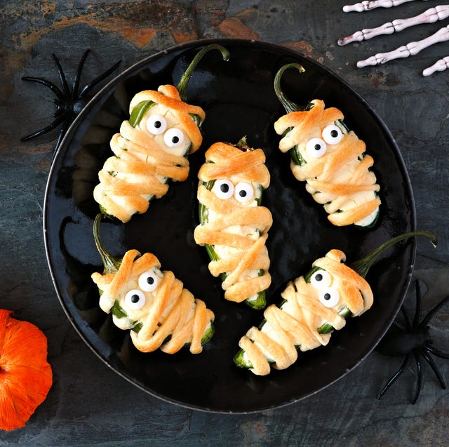 halloween appetizers hot pepper mummies