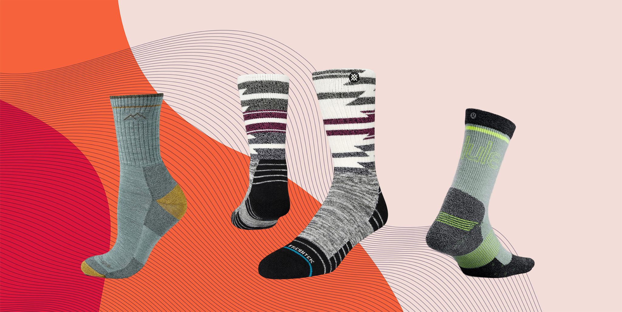 Mid Calf Hiking Socks, Made from Merino Wool