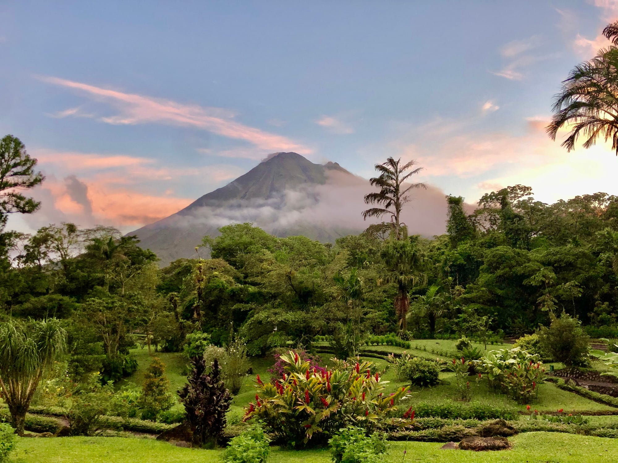 arenal volcano at dusk
