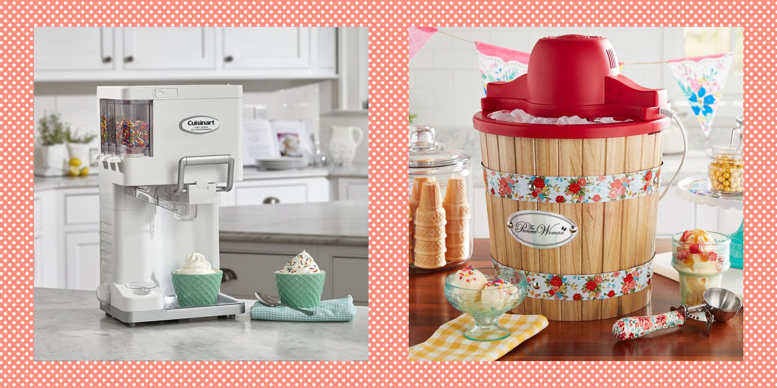 The Pioneer Woman Gingham 4-Quart Ice Cream Maker, Teal