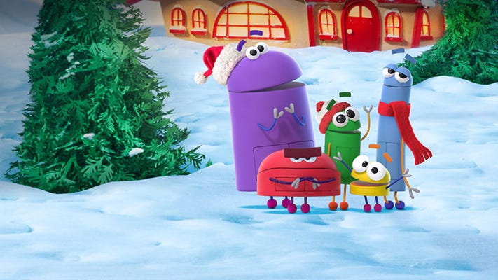 the poster for a storybots christmas, a good housekeeping pick for best kids christmas movies on netflix