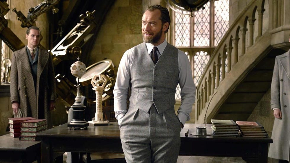 jude law as dumbledore in fantastic beasts secrets of dumbledore, a good housekeeping pick for best kids movies 2022