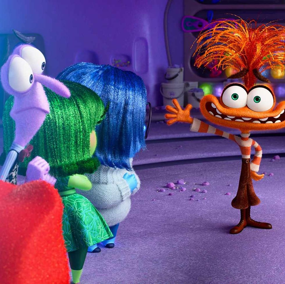 anxiety waves at the other emotions in a scene from inside out 2