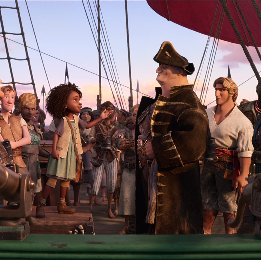 zaris angel hator as maisie brumble, jared harris as captain crow, karl urban as jacob holland and marianne jean baptiste as sarah sharpe in a scene from The Sea Beast. The movie is a Good Housekeeping pick for best kids movies on Netflix cr netflix © 2022 zaris angel hator as maisie brumble, jared harris as captain crow, karl urban as jacob holland and marianne jean baptiste as sarah sharpe in a scene from the sea beast the movie is a good housekeeping pick for best kids movies on netflix cr netflix 2022