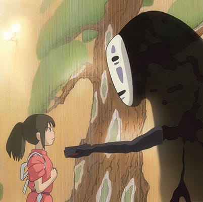 a spirit known as no face beckons to a girl named chihiro in 'spirited away,' a good housekeeping pick for best movies for kids