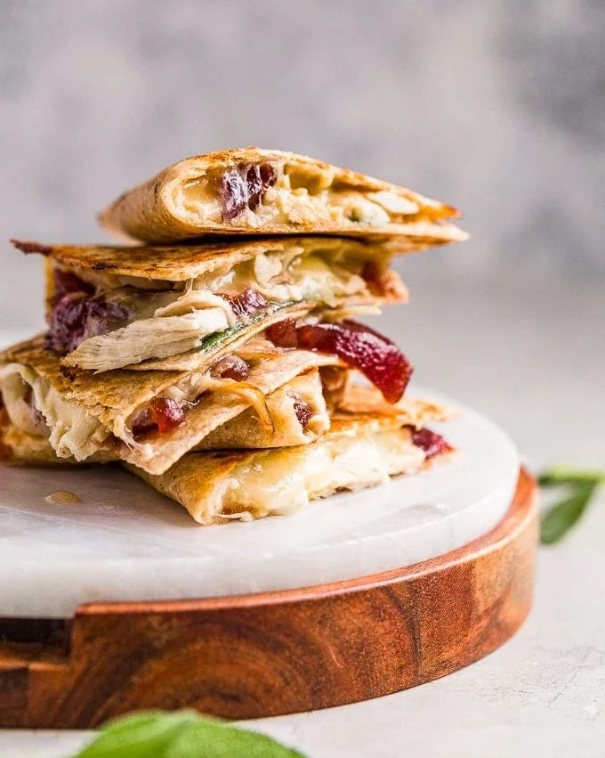 thanksgiving leftovers quesadilla