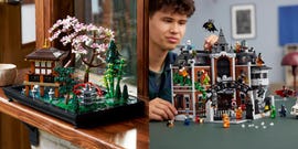 lego tranquil garden and arkham asylum