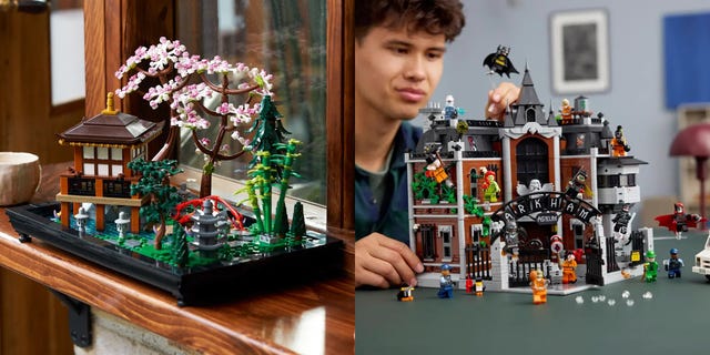 lego tranquil garden and arkham asylum