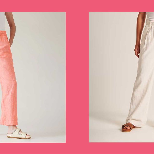 Women's Linen-Blend Tailored Wide Leg Pant, Women's Sale