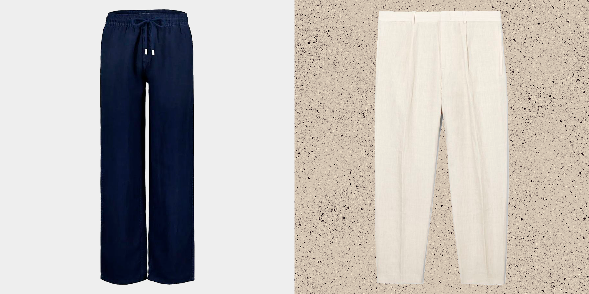 Regular Fit Linen trousers - Light beige - Men | H&M