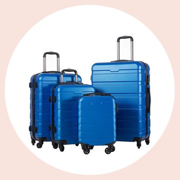Suitcase, Hand luggage, Blue, Product, Baggage, Bag, Luggage and bags, Transport, Travel, Rolling, 