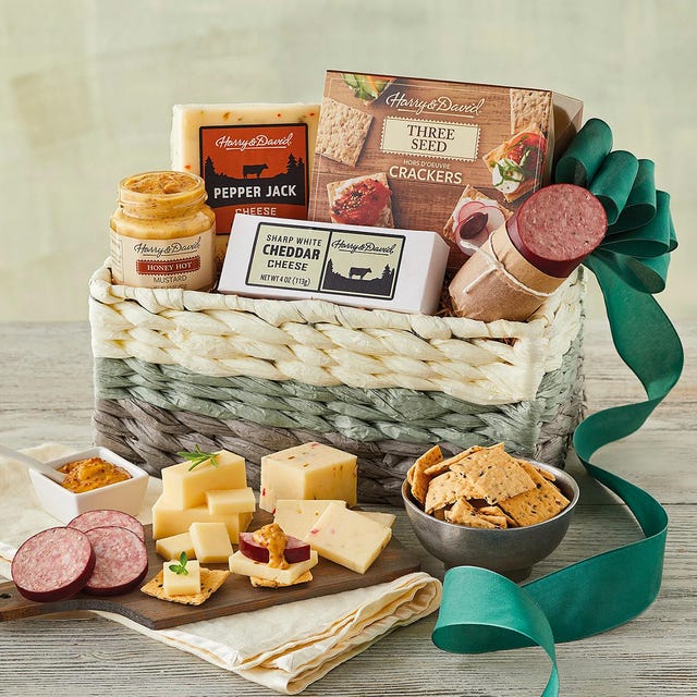 Meat & Cheese Gift Box, Purple Ribbon Beef