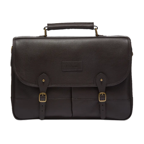 Barbour Leather Briefcase in Brown